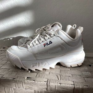 White Filas, size US 6T